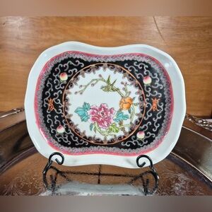 Vintage Chinese Altar or Vanity Dish - Oriental Jingdezhen Chinoiserie Peonies
